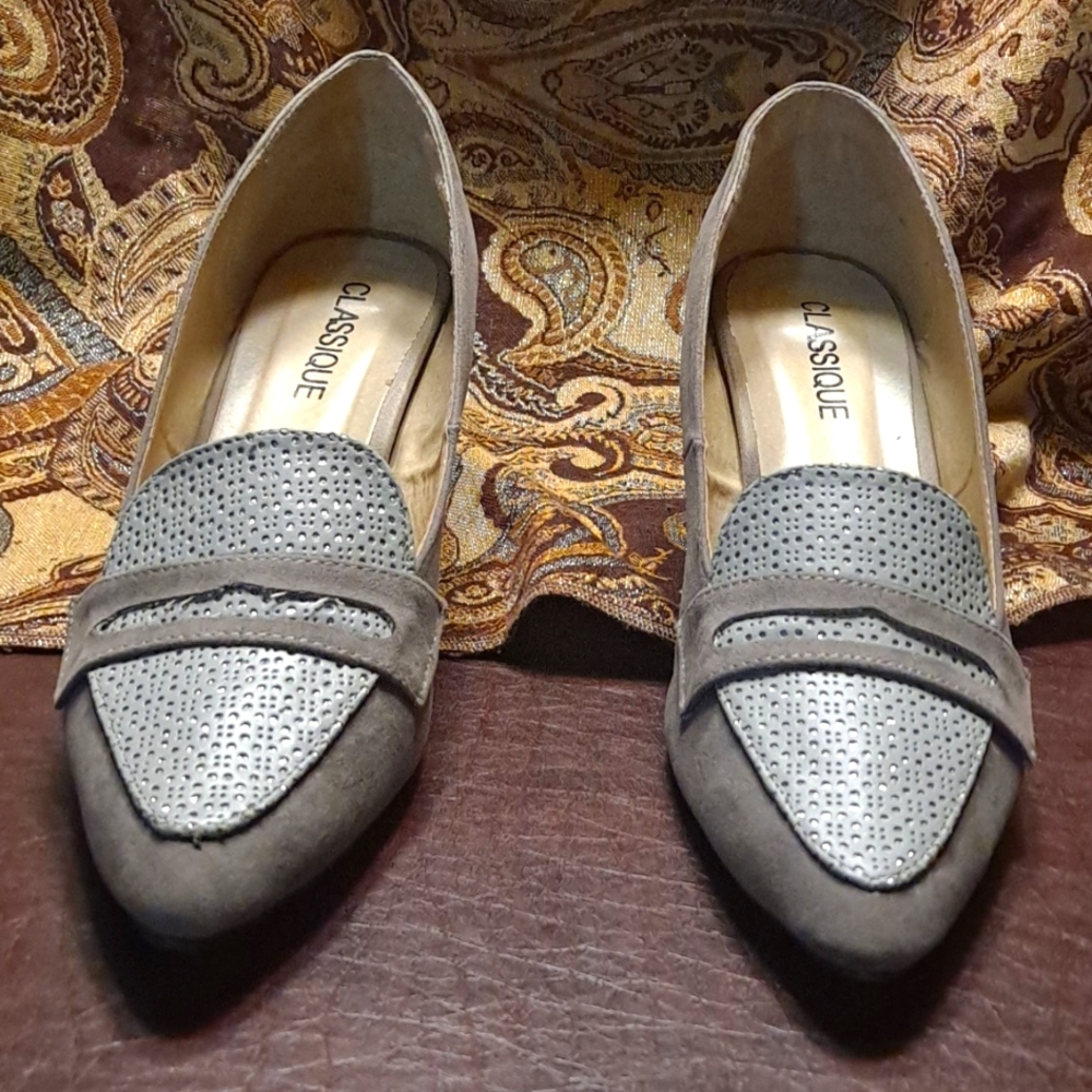 Gray Loafer Heels